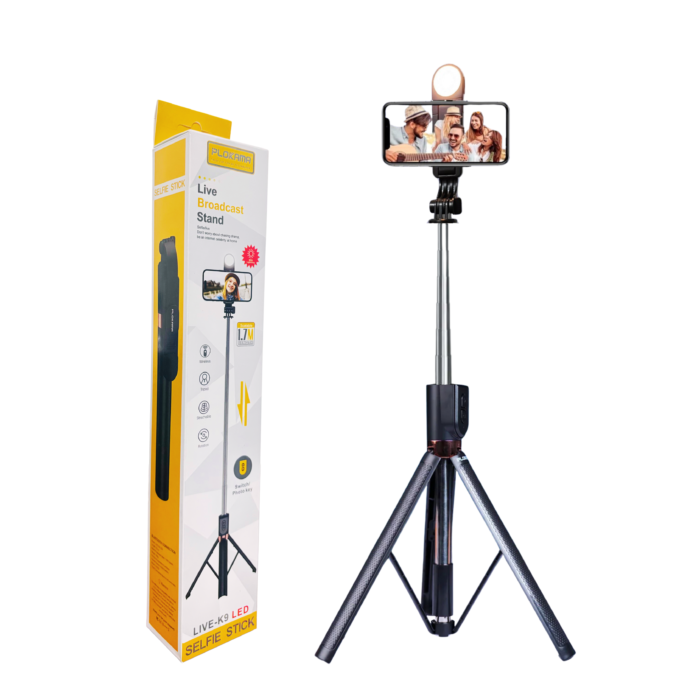 plokama LIVE-K9 1.7M (5.7 Feet) Live Broadcastin Selfi Stand With Rechargable Light Selfe K9 Bluetooth