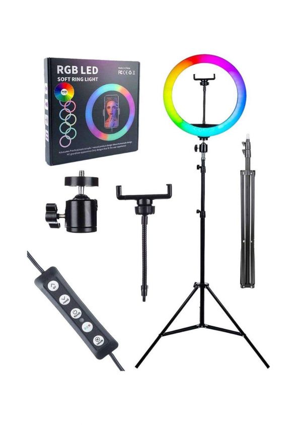 MJ26 RGB LED Soft Ring Light and stand (10inches)